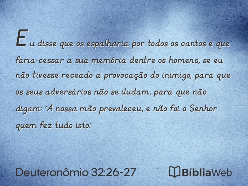 Deuteronômio 32:26-27 em imagem para compartilhar
