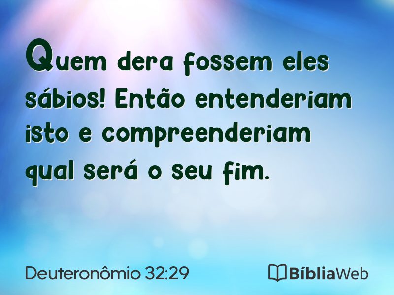 Deuteronômio 32:29 em imagem para compartilhar