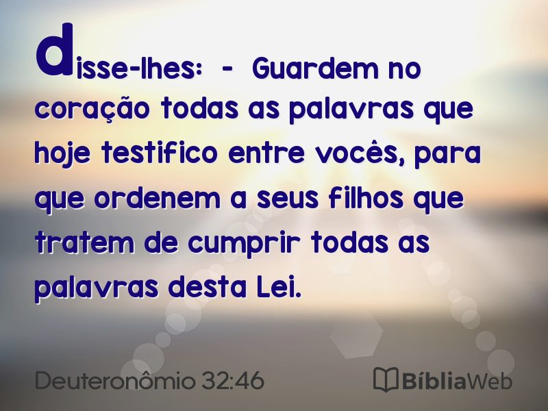 Deuteronômio 32:46 em imagem para compartilhar