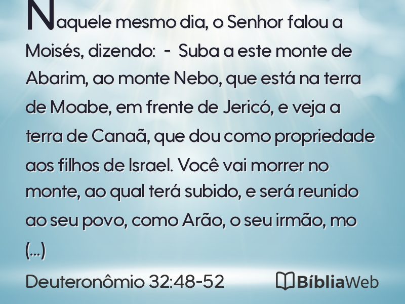 Deuteronômio 32:48-52 em imagem para compartilhar