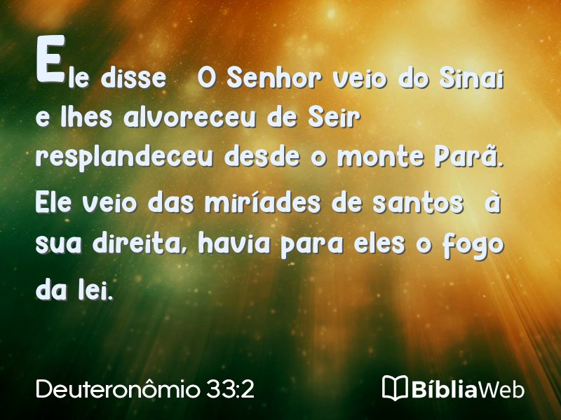 Deuteronômio 33:2 em imagem para compartilhar