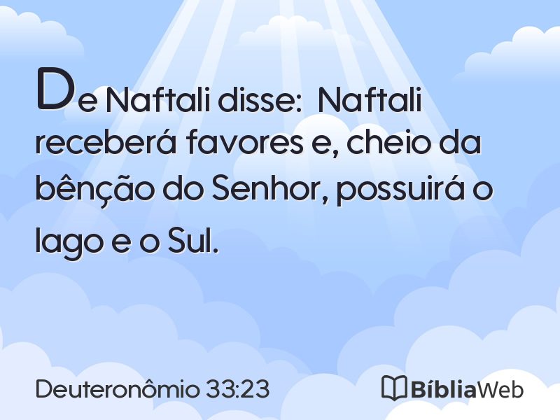 Deuteronômio 33:23 em imagem para compartilhar