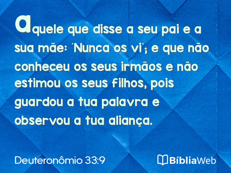 Deuteronômio 33:9 em imagem para compartilhar