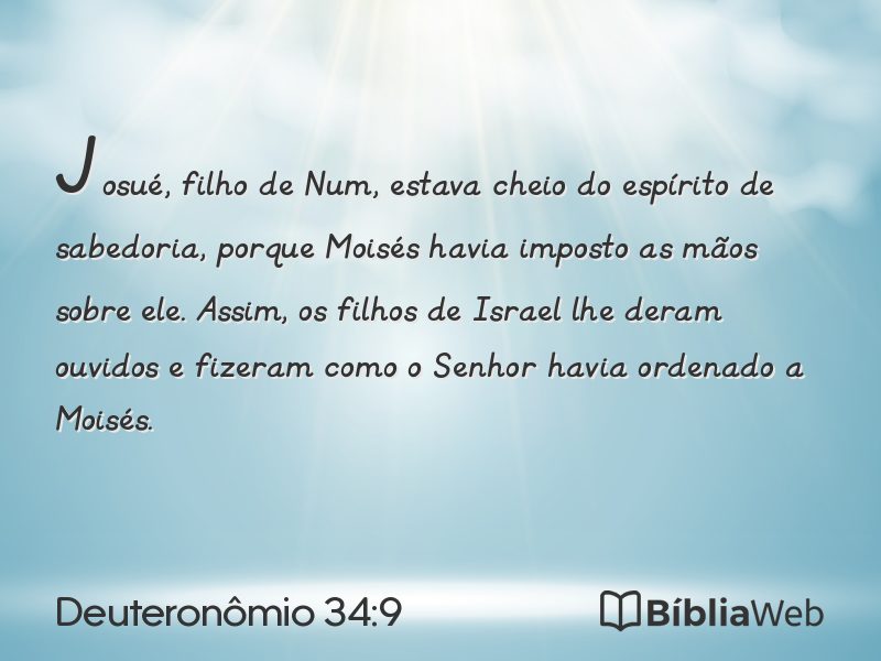 Deuteronômio 34:9 em imagem para compartilhar