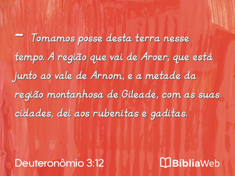 Deuteronômio 3:12 em imagem para compartilhar
