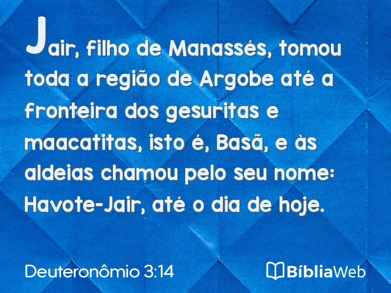 Deuteronômio 3:14 em imagem para compartilhar