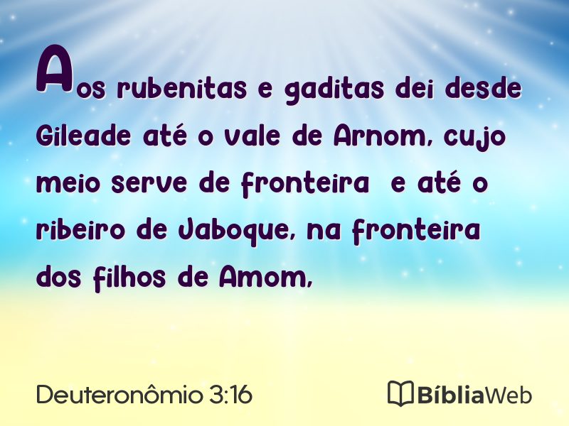 Deuteronômio 3:16 em imagem para compartilhar
