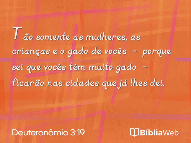 Deuteronômio 3:19 em imagem para compartilhar