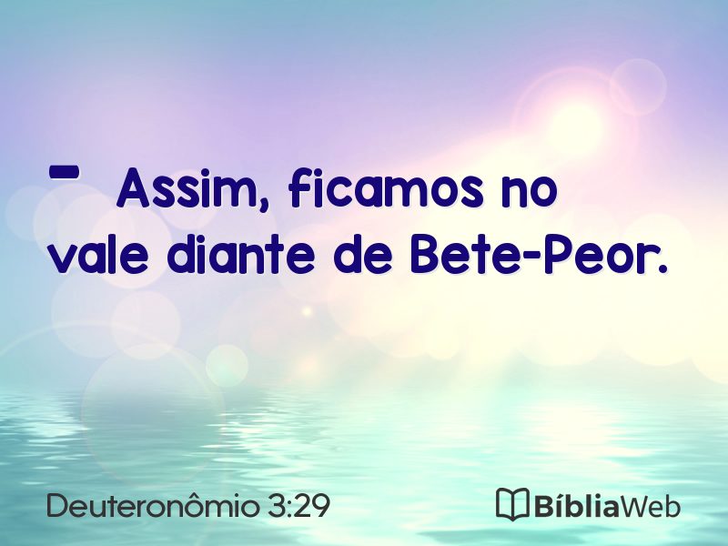 Deuteronômio 3:29 em imagem para compartilhar