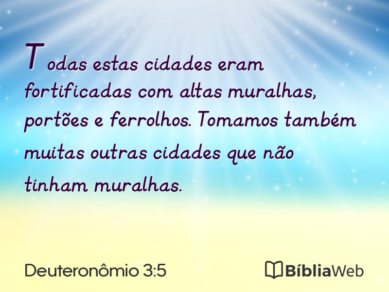 Deuteronômio 3:5 em imagem para compartilhar