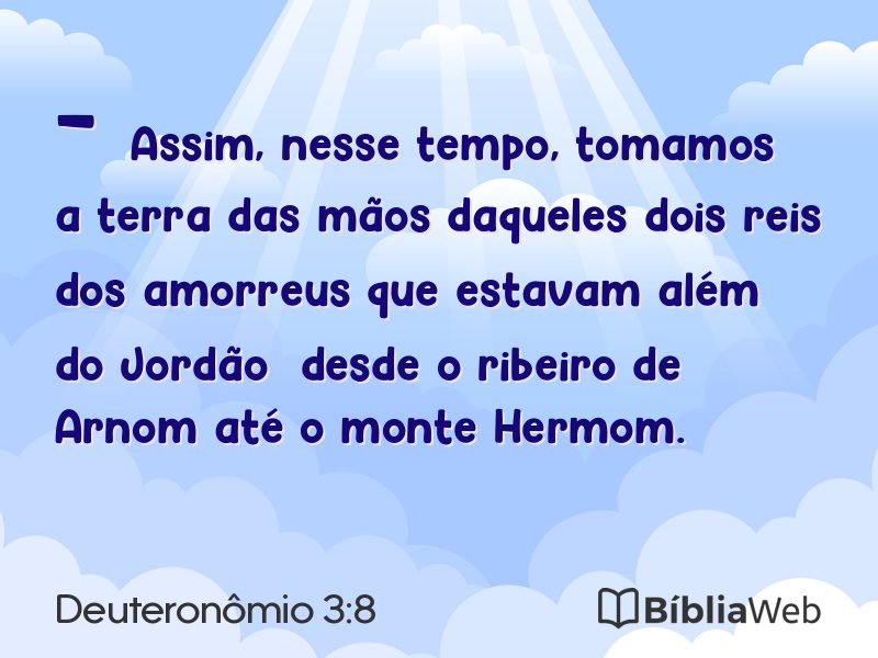 Deuteronômio 3:8 em imagem para compartilhar