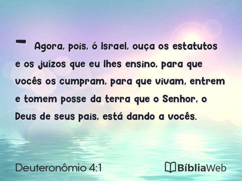 Deuteronômio 4:1 em imagem para compartilhar