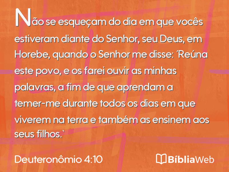 Deuteronômio 4:10 em imagem para compartilhar