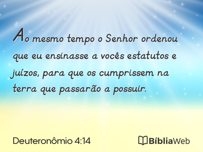 Deuteronômio 4:14 em imagem para compartilhar