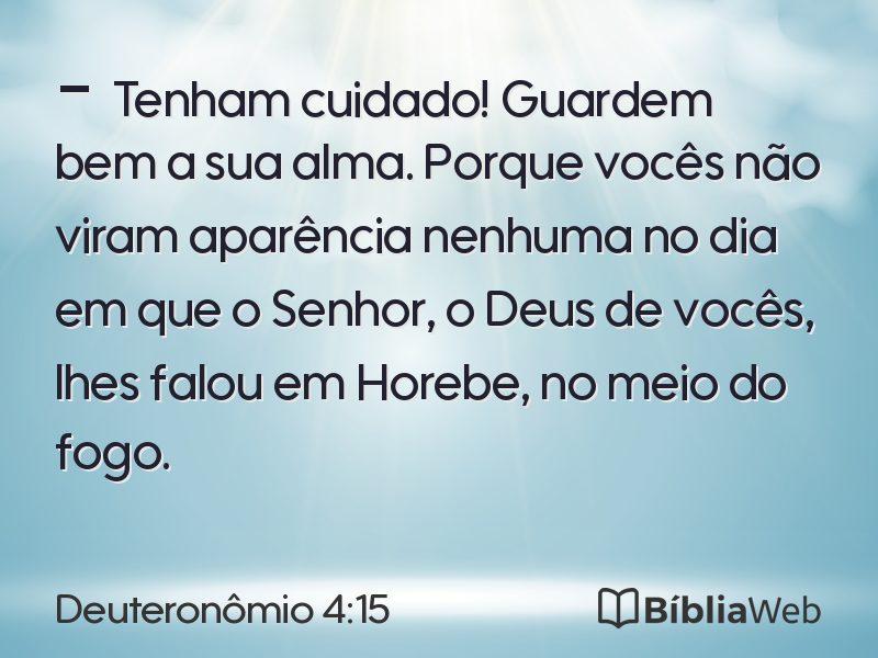 Deuteronômio 4:15 em imagem para compartilhar