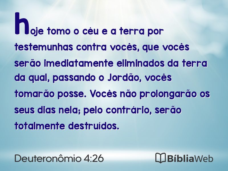 Deuteronômio 4:26 em imagem para compartilhar