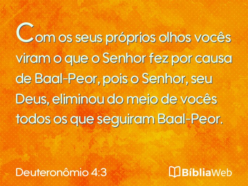 Deuteronômio 4:3 em imagem para compartilhar
