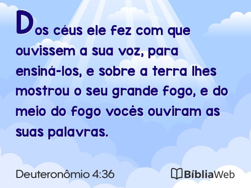 Deuteronômio 4:36 em imagem para compartilhar