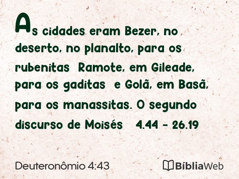 Deuteronômio 4:43 em imagem para compartilhar