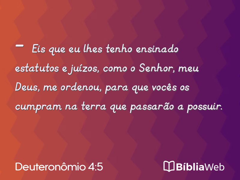 Deuteronômio 4:5 em imagem para compartilhar