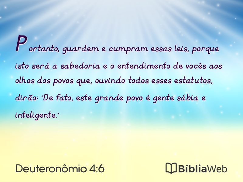 Deuteronômio 4:6 em imagem para compartilhar