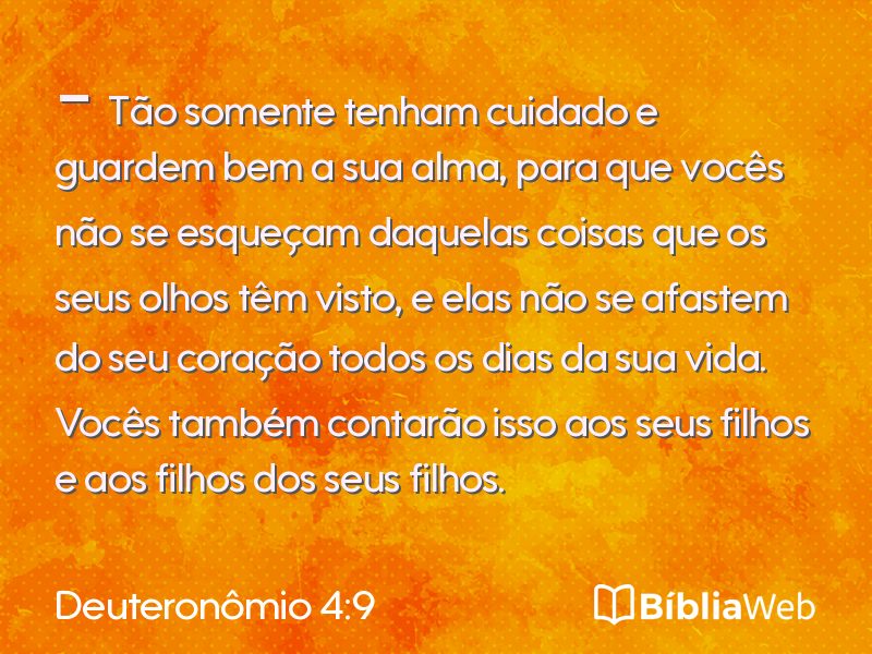 Deuteronômio 4:9 em imagem para compartilhar