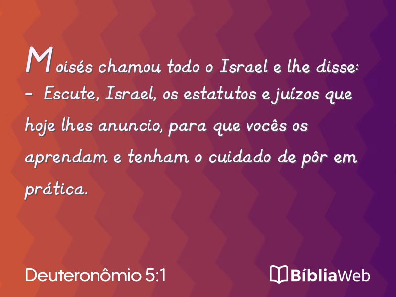 Deuteronômio 5:1 em imagem para compartilhar