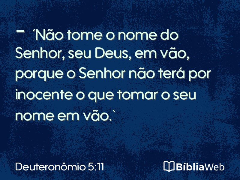 Deuteronômio 5:11 em imagem para compartilhar