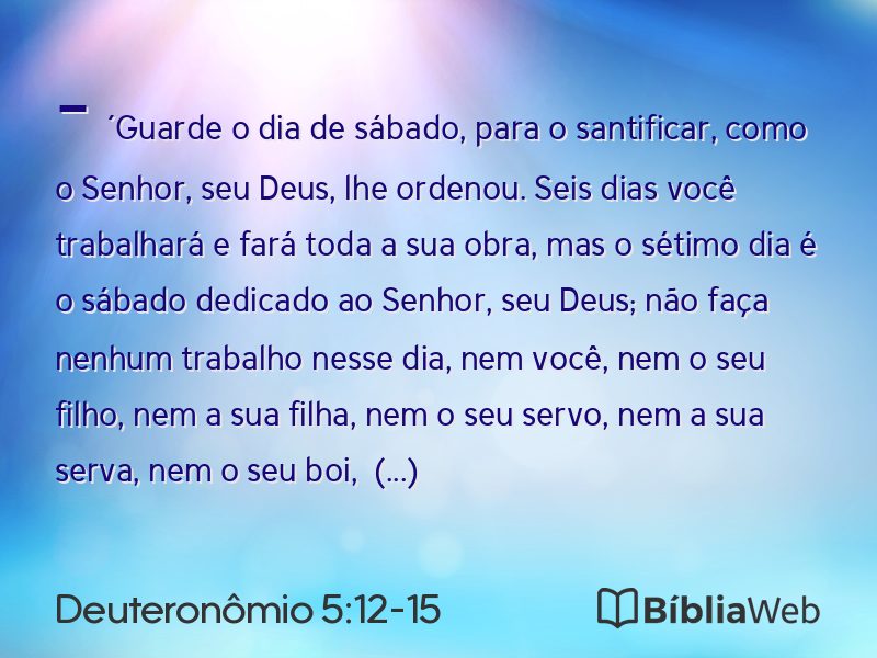 Deuteronômio 5:12-15 em imagem para compartilhar
