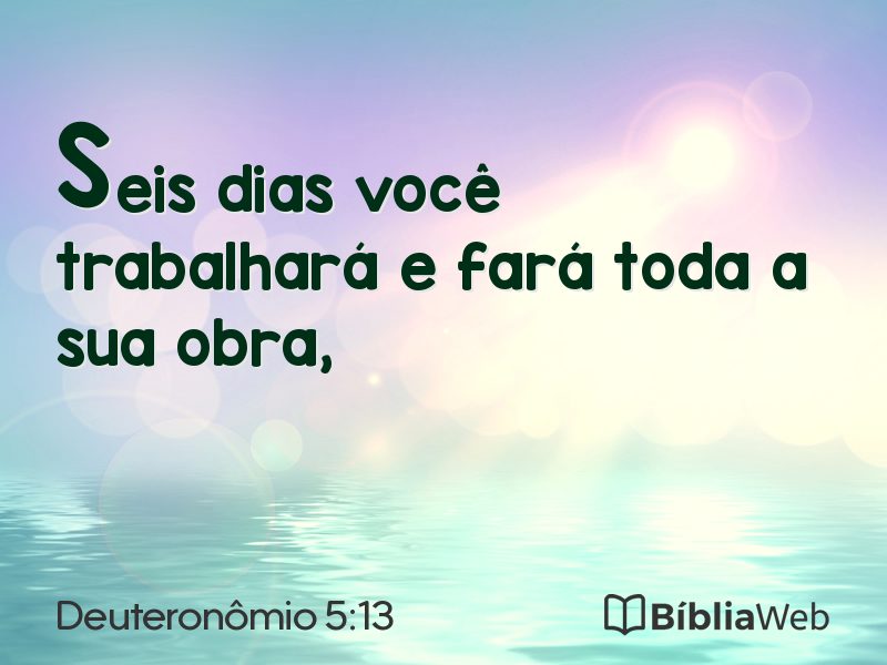 Deuteronômio 5:13 em imagem para compartilhar