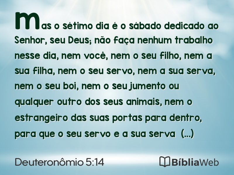 Deuteronômio 5:14 em imagem para compartilhar