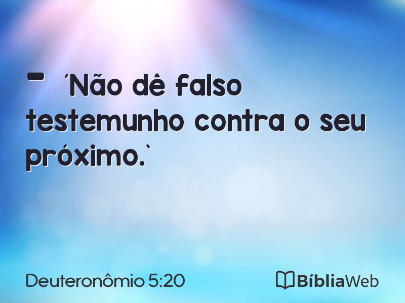 Deuteronômio 5:20 em imagem para compartilhar
