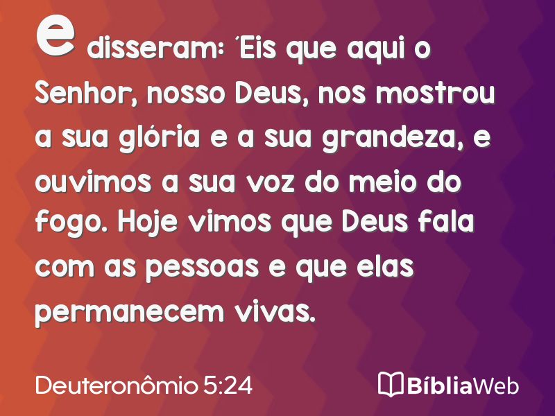 Deuteronômio 5:24 em imagem para compartilhar