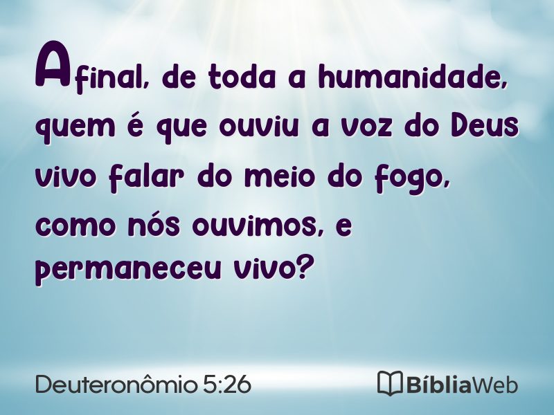 Deuteronômio 5:26 em imagem para compartilhar