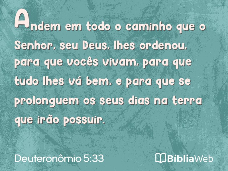 Deuteronômio 5:33 em imagem para compartilhar