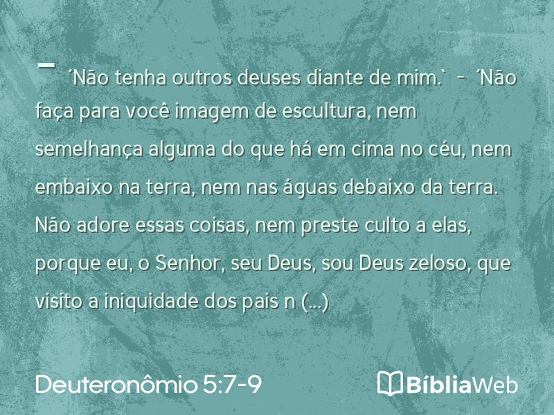Deuteronômio 5:7-9 em imagem para compartilhar