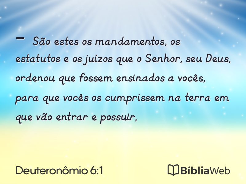 Deuteronômio 6:1 em imagem para compartilhar