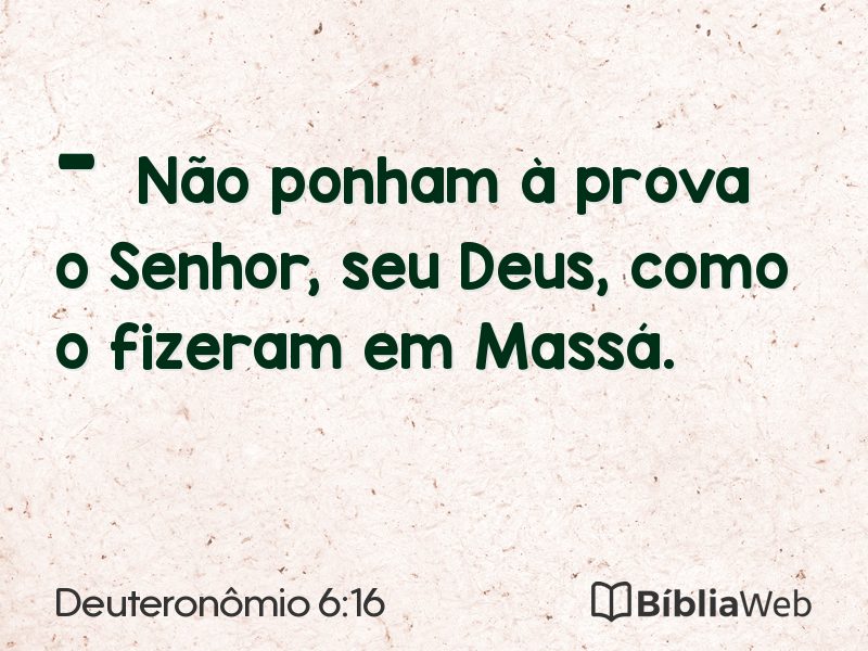 Deuteronômio 6:16 em imagem para compartilhar