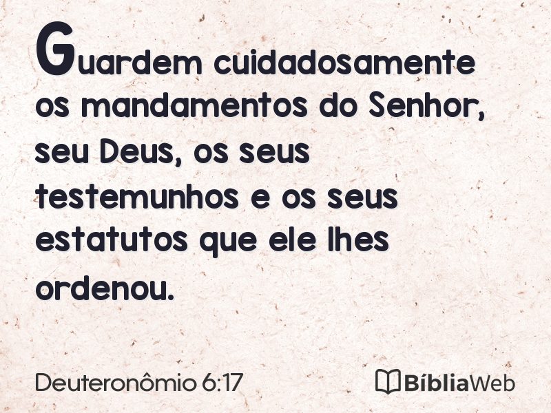 Deuteronômio 6:17 em imagem para compartilhar