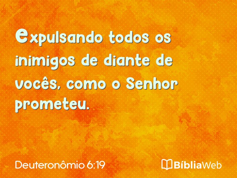Deuteronômio 6:19 em imagem para compartilhar