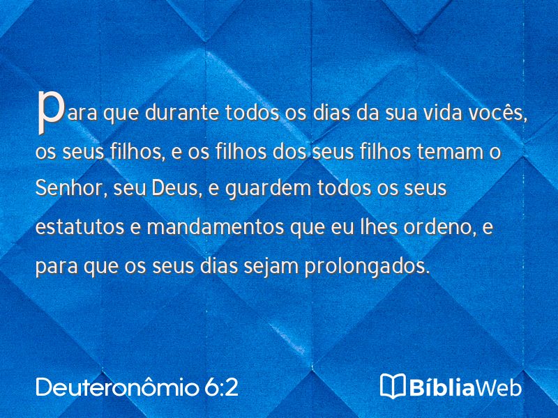 Deuteronômio 6:2 em imagem para compartilhar