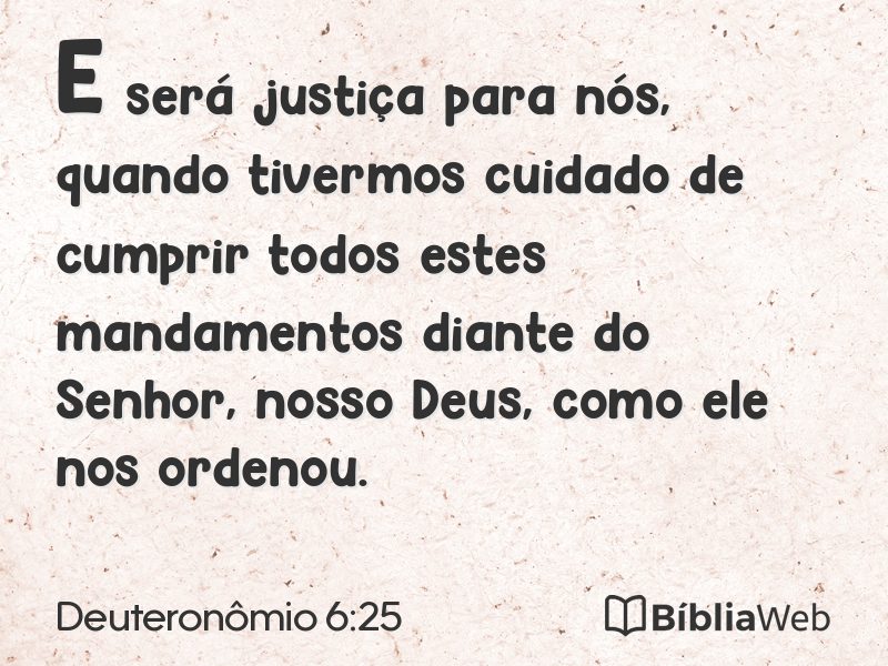Deuteronômio 6:25 em imagem para compartilhar