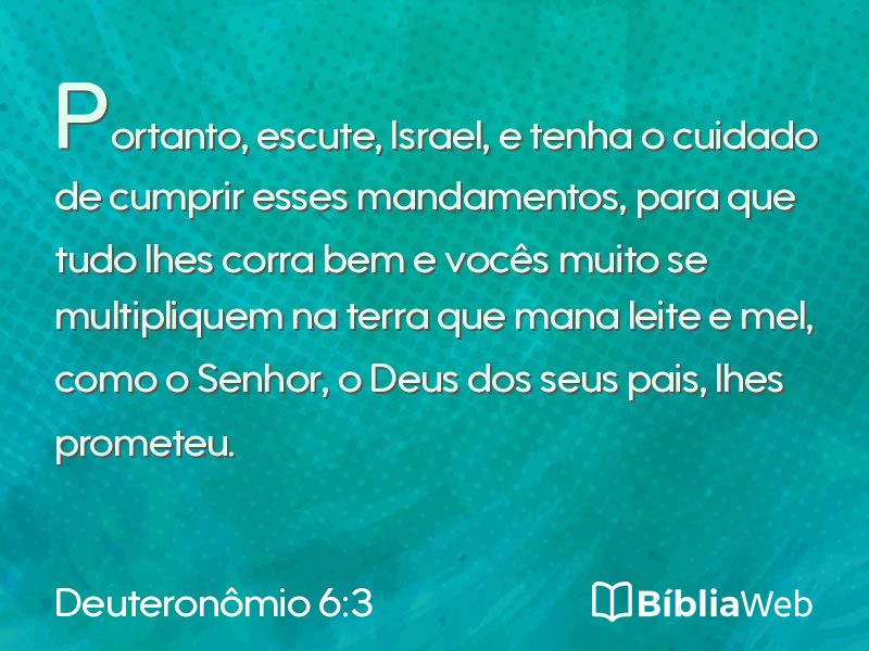 Deuteronômio 6:3 em imagem para compartilhar