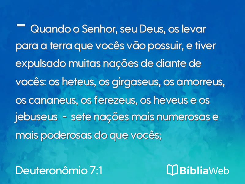 Deuteronômio 7:1 em imagem para compartilhar