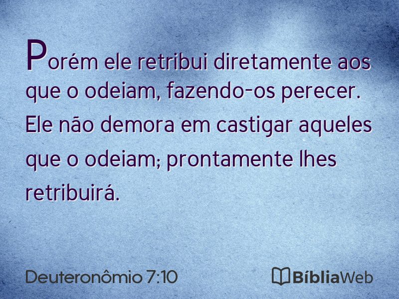 Deuteronômio 7:10 em imagem para compartilhar