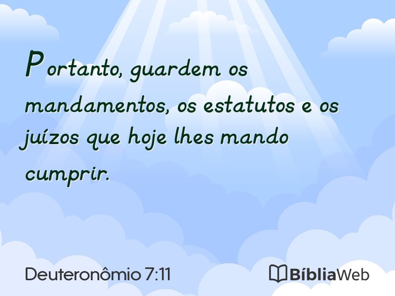 Deuteronômio 7:11 em imagem para compartilhar
