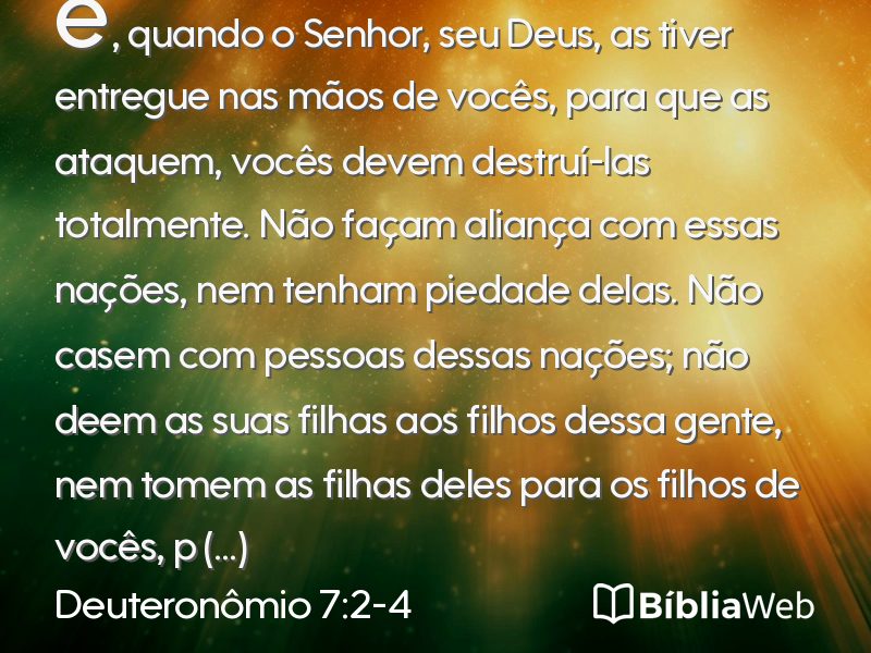 Deuteronômio 7:2-4 em imagem para compartilhar