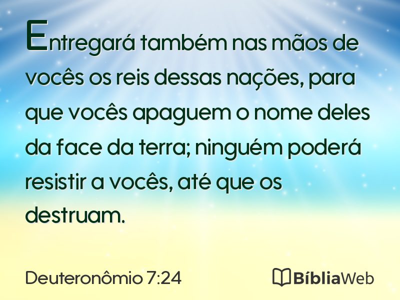 Deuteronômio 7:24 em imagem para compartilhar