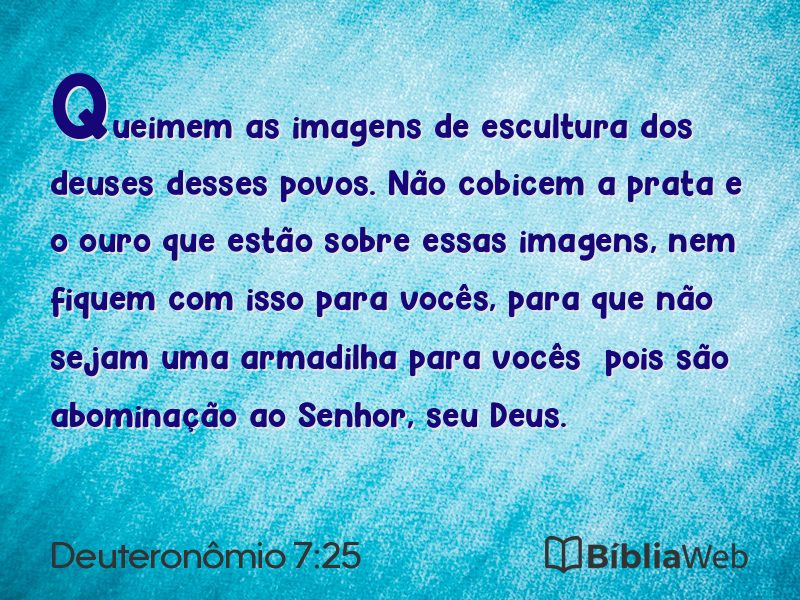 Deuteronômio 7:25 em imagem para compartilhar