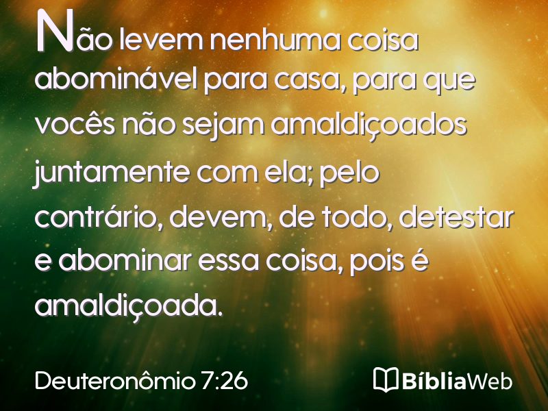 Deuteronômio 7:26 em imagem para compartilhar
